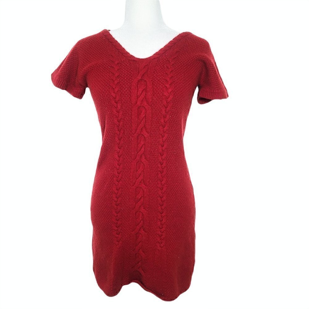 Banana Republic Red Lambswool Chunky Knit Dress